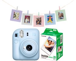 Fujifilm instax Mini 12 Bundel - Instant camera + 2 x 10 stuks film & fotokaarten - Pastel Blue