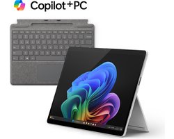 Microsoft Surface Pro 11 Copilot+ Laptop + Surface Pro Toetsenbord - Snapdragon X Plus/16GB RAM/256GB SSD - QWERTY - 13 inch - Platinum