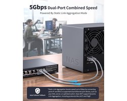 BrosTrend 8-poorts 2,5G Ethernet-switch - Onbeheerd, VLAN en Statische Link Aggregation