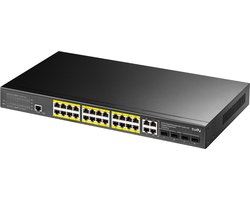 Cudy 24-poorts Gigabit beheerde PoE+ switch met 4 Gigabit combo-poorten