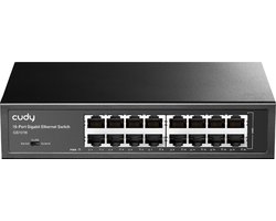 Cudy GS1016 - 16 poort gigabit switch - 16 gigabit RJ45 - Metalen switch