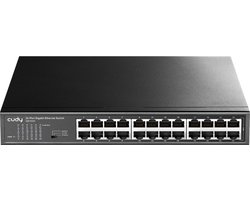 Cudy GS1024 netwerk-switch Gigabit Ethernet (10/100/1000) Zwart - 24-Port - Gigabit Metalen Switch