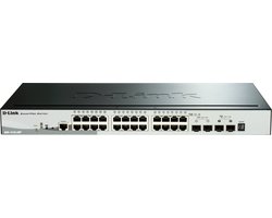 D-Link netwerk-switches POE, 28x10/100/1G, 2 x 10G SFP+, 2 x SFP SmartPro Stackable Switch