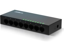 Dahua Ethernet Switch - 8 Poorten - Unmanaged - 8 x 10 / 100 / 1000 Mbps - Internet - Netwerk splitter - PFS3008-8GT