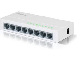 Dahua Ethernet Switch - 8 Poorten - Unmanaged - 8 x 10 / 100 Mbps - Internet - Netwerk splitter - PFS3008-8ET-L