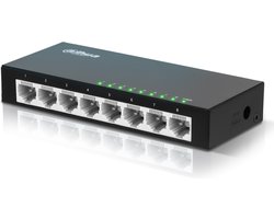 Dahua Ethernet Switch - 8 Poorten - Unmanaged - 8 x 10 / 100 Mbps - Internet - Netwerk splitter - PFS3008-8ET