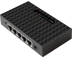 DrPhone ZSX-1 - Desktop Switch 5 Poort - 10/100/1000Mbps Netwerk Switch - Gigabit - 5 Ethernet Poorten - Zwart