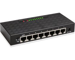 DrPhone ZSX-2 - Desktop Switch 8 Poort - 10/100/1000Mbps Netwerk Switch - Gigabit - 8 Ethernet Poorten - Zwart