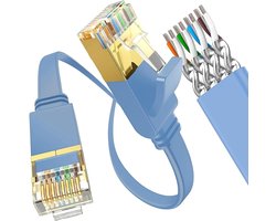 Ethernet cable - cat. 7 network cable - break-proof constructed - Gigabit LAN 10GB - patch cable 1m - plug switch for router modem - access point gaming