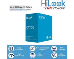 Hikvision DS-1LN5E-E/E Netwerkkabel Cat5e Gigabit UTP met 100% koper 24AWG stugge kern op rol 305m