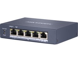 Hikvision DS-3E0505HP-E Pro Series 4 poort Fast Ethernet Smart unmanaged POE switch met 1x Hi-PoE en 1x RJ45