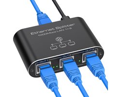 LAN Switch 1 naar 3 1000 Mbps Splitter - Aluminium Gigabit Ethernet Switch Met USB-C Netsnoer