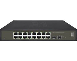 LevelOne GES-2118 netwerk-switch Managed L2 Gigabit Ethernet (10/100/1000) Zwart