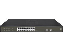 LevelOne GES-2118P netwerk-switch Managed L2 Gigabit Ethernet (10/100/1000) Power over Ethernet (PoE) Zwart