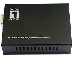 LevelOne GVT-2015 netwerk media converter 1000 Mbit/s Multimode, Single-mode Zwart