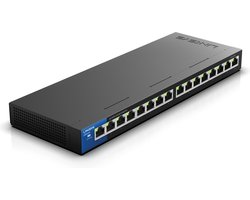 Linksys LGS116P - Netwerk Switch - Unmanaged - 16 Poorten - 1000 Mbps - PoE Ondersteuning - Zwart