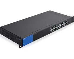 Linksys LGS124P - Netwerk Switch - Unmanaged - 24 Poorten - PoE - Zwart