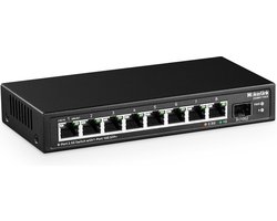 MokerLink - 8-poorts 2.5G Gigabit Switch - 10G SFP - Metalen behuizing