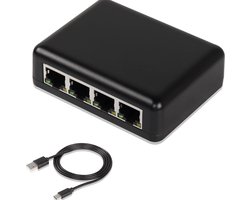 Netwerk Switch - 1 naar 4 Gigabit - 100/1000 Mbps - Internet Splitter - Ethernet - Voor Internetkabel