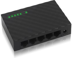 Netwerk Switch - 10/100/1000Mbps - 5 Poorten - Internet Switch - RJ45 Splitter