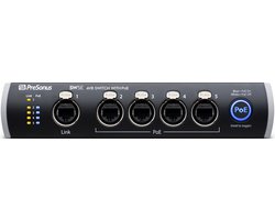 Presonus SW5E, 5-poorts AVB-Switch mit PoE speciaal voor audio, AVB, met xlr UTP aansluitingen