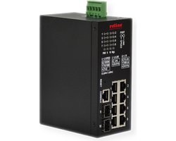 ROLINE Industriële Gigabit Switch, 10 poorten, PoE+, Smart Managed