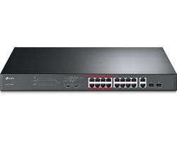 TP-Link TL-SL1218MP - Netwerk Switch - Unmanaged - 16 Poorten