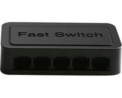 WiseGoods Premium Ethernet Switch Met 5 Poorten - Netwerk Splitter - Netwerkkabel Adapter - Adapters Netwerkkabels - Zwart