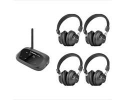 Complete DJ Set Met 4 Headsets - Complete Silent Disco Set voor Groep Plezier - Draadloze Hoofdtelefoons - Verlichte Discolamp