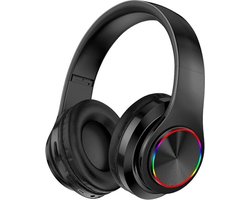 Hoofdtelefoon, bluetooth 5.0 draadloze over-ear hoofdtelefoon met microfoon, hifi-stereo, opvouwbare draadloze headset, onderweg muziek beluisteren en telefoneren, zwart