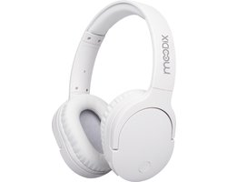 Moodix Draadloss Koptelefoon - On-Ear Hoofdtelefoon met Bluetooth 5.3 – Active Noise Cancelling – 18 uur batterijdurr – Compatibel met iOS en Android - Wit