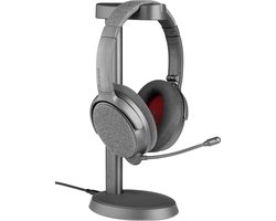 Onanoff FokusPlus noise cancelling hoofdtelefoon - Headset met microfoon - draadloze koptelefoons – 50 uur batterijduur – Multipoint technologie – Draadloze oplaadstation meegeleverd - Grijs