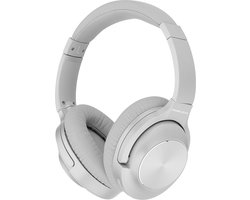 PowerLocus Draadloze over-ear koptelefoon met Noise Cancelling – Microfoon – Wireless & met Aux kabel Mode – incl. Premium Case - Zilver