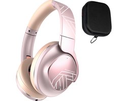 PowerLocus MoonFly Koptelefoon Over-Ear met Active Noise Cancelling, Draadloze Hoofdtelefoon, Voice Assistant Activation - Rose Gold