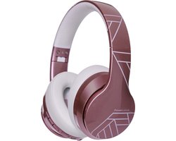 PowerLocus P6 draadloze Over-Ear Koptelefoon Inklapbaar - Bluetooth Hoofdtelefoon - Met microfoon - Glanzend Rose Gold PL Lines Collection