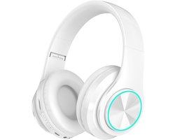 Pro-Care Excellent Quality® Headset met Microfoon LED verlichting - Headset Draadloos - Bluetooth - Active Noise Reduction - SD card mogelijkheid - Kleur Wit