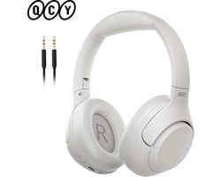 QCY koptelefoon - Koptelefoons - Kinderen - Volwassenen - Bluetooth - Draadloos - Noise cancelling - Witte koptelefoon - Wit