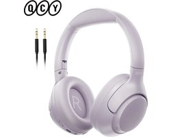 QCY koptelefoon - Koptelefoons - Koptelefoon kinderen - Koptelefoon volwassenen - Bluetooth - Draadloos - Noise cancelling - Paars