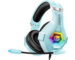 StayPowered Gaming Headset - Ultiem Surround Sound - Noise Cancelling Microfoon - Comfortabel en Duurzaam - Multiplatform Compatibel - RGB LED Verlichting - Stevige Gevlochten Kabel - Lichtblauw - Levering Sneller dan Aangegeven!