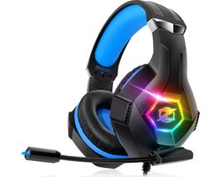 StayPowered Gaming Headset - Ultieme Geluidservaring voor Serieuze Gamers - 3D surround sound - Noise Cancelling Microfoon - Comfortabele Proteïne Oorkussens - Verstelbare Hoofdband - RGB Verlicht - Zwart - Levering Sneller dan Aangegeven!