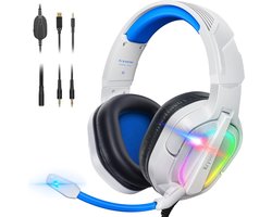 StayPowered RGB Gaming Headset - Ervaar Krachtig Geluid en Comfort - Ruisonderdrukkende Microfoon - 50mm Audio Drivers - Compatibel met PS4/PS5/Xbox/PC - Ademend Ontwerp - Verstelbare RGB Verlichting - Zwart - Levering Sneller dan Aangegeven!