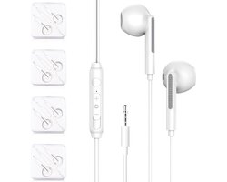 4x In-Ear Oordopjes met 3.5mm Jack - Oortjes met Draad en Microfoon voor Telefoon / Tablet / Laptop / Smartphone / GSM