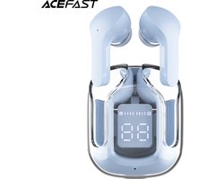 ACEFAST T6 Draadloze Oordopjes Ice Blue - Met draadloos oplaadbare case - Noise Cancelling Oortjes - Bluetooth 5.0 - Stijlvol & Clean Design