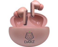 DARZ Bluetooth Oordopjes - Draadloze Oortjes Bluetooth - Oordopjes Draadloos - Oortjes Draadloos - Draadloze Oordopjes - Oordopjes met Ruisonderdrukking - ANC en ENC - Roze