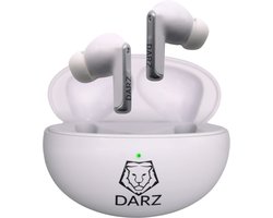 DARZ Bluetooth Oordopjes - Draadloze Oortjes Bluetooth - Oordopjes Draadloos - Oortjes Draadloos - Draadloze Oordopjes - Oordopjes met Ruisonderdrukking - ANC en ENC - Wit