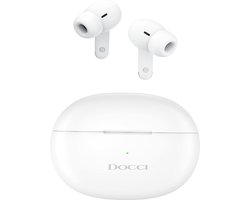 Docci® ANC-Active Noise Cancelling draadloze Oordopjes - Bluetooth Earpods - Draadloze Oortjes - Koptelefoon voor IOS & Android - Draadloze Oordopjes wit