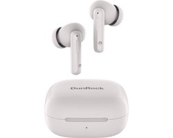 DunRock® Bubble - Sand gray wit - draadloze oordopjes met ANC noise cancelling - Bluetooth oortjes - Met DunRock App voor je smartphone