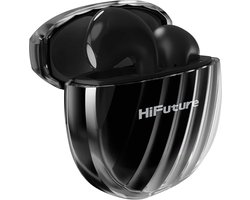 HiFuture Flybuds 3 Draadloze 5.3 Bluetooth in ear oordopjes, 4 ingebouwde microfoons met 30 uur speeltijd, IPX5 waterdicht, jogging- en hardloopoordopjes, ENC-ruisonderdrukking voor Android en iOS, Kleur ( Zwart)