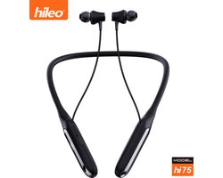 hileo hi75 - Bluetooth koptelefoon - Oordopjes met nekband – Zwart - Oordopjes - Sport - Gaming - Bluetooth V5.2 – Geschikt voor IOS/Android