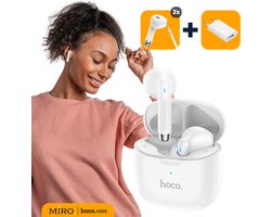 Hoco ES56 Draadloze Oordopjes - Bluetooth Oordopjes - Earpods - Draadloze Oortjes - Oortjes Draadloos - Geschikt Voor Smartphone & Laptop - Wit